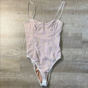 White Fox Polka Dot Bodysuit Size XS